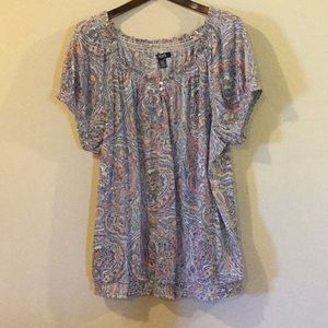 Chaps paisley peasant top